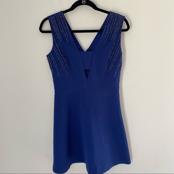 Dynamite V Neck Sleeveless Fit and Flare Mini Sleeveless Dress - Picture 1 of 5